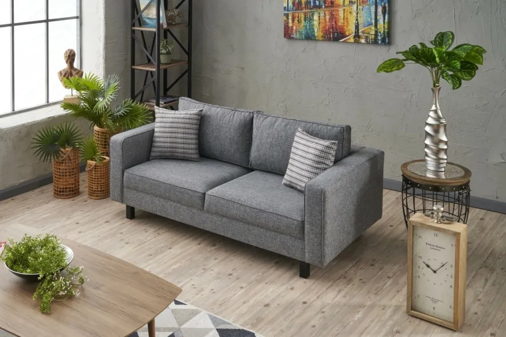 Divan dy-vendësh Atelier del Sofa, lino Kale, ngjyrë gri - 3