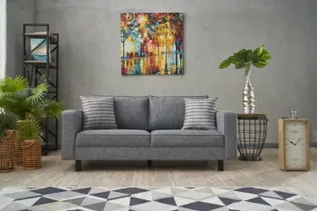 Divan dy-vendësh Atelier del Sofa, lino Kale, ngjyrë gri