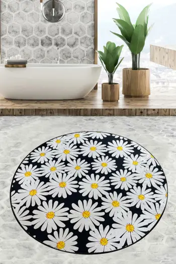 Tapet për banjo, model me margarita, shumëngjyrësh, Mijölnir Primula Djt, 120 cm