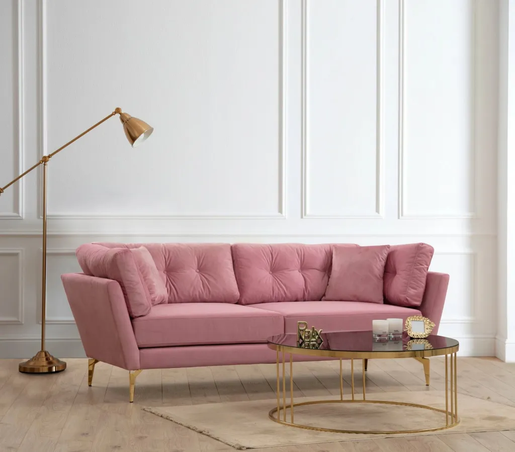 Divan treshe Atelier del Sofa, Rome, ngjyrë rozë e zbehtë - 2