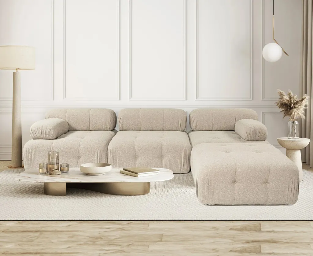 Këndare Doblo 3 vendëshe me pouffe, ngjyrë pjeshke - 2