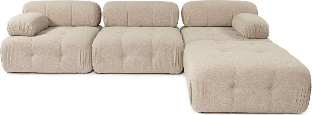 Këndare Doblo 3 vendëshe me pouffe, ngjyrë pjeshke - 3