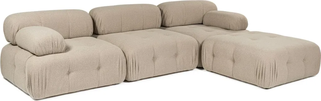 Këndare Doblo 3 vendëshe me pouffe, ngjyrë pjeshke - 4