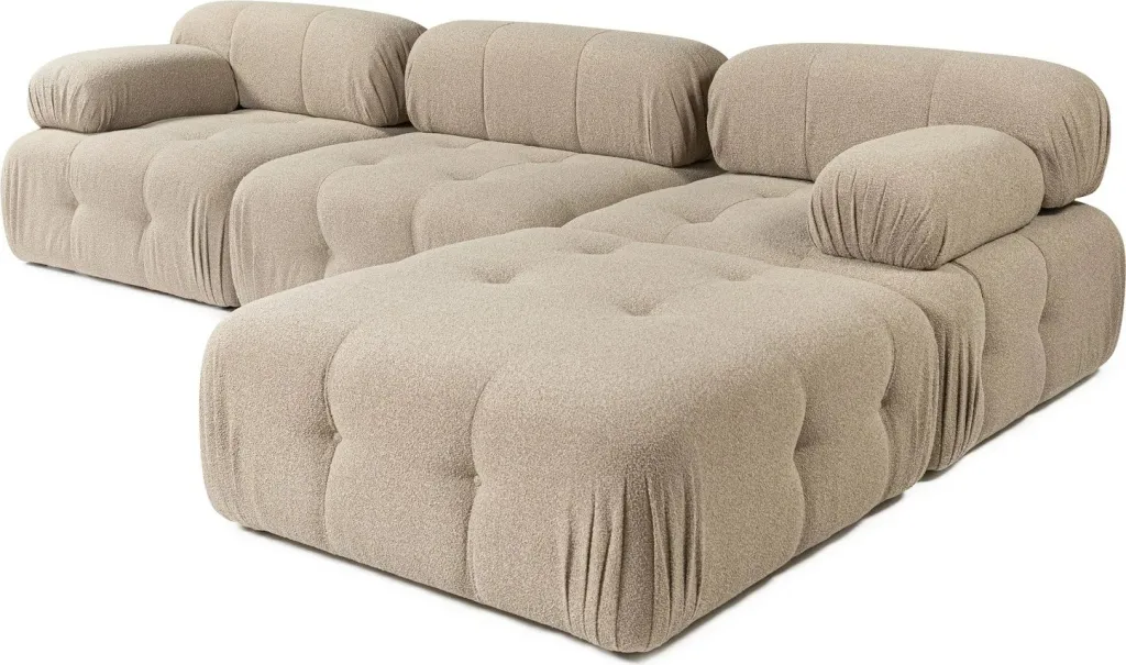 Këndare Doblo 3 vendëshe me pouffe, ngjyrë pjeshke - 5
