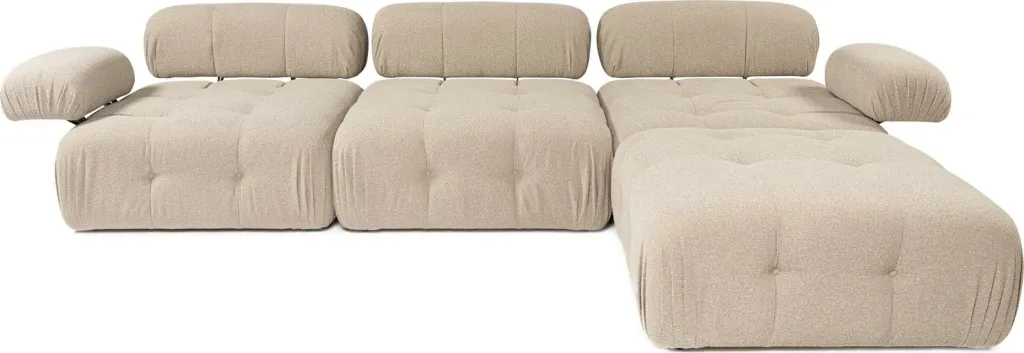 Këndare Doblo 3 vendëshe me pouffe, ngjyrë pjeshke - 6