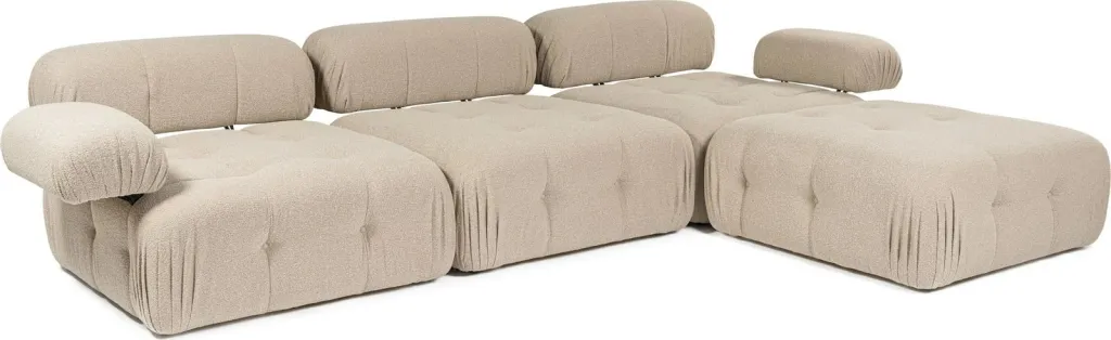 Këndare Doblo 3 vendëshe me pouffe, ngjyrë pjeshke - 7