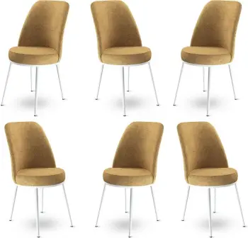 Set karrigesh (6 copë), Hanah Home, Dexa, kapuçino, e bardhë