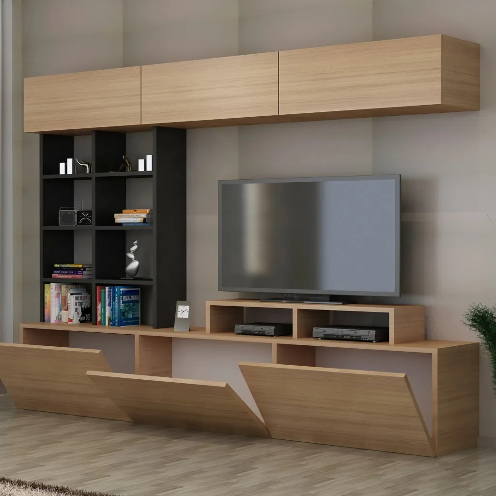 Komodë TV Hanah Home, Sasa, ngjyrë teak dhe e zezë - 2