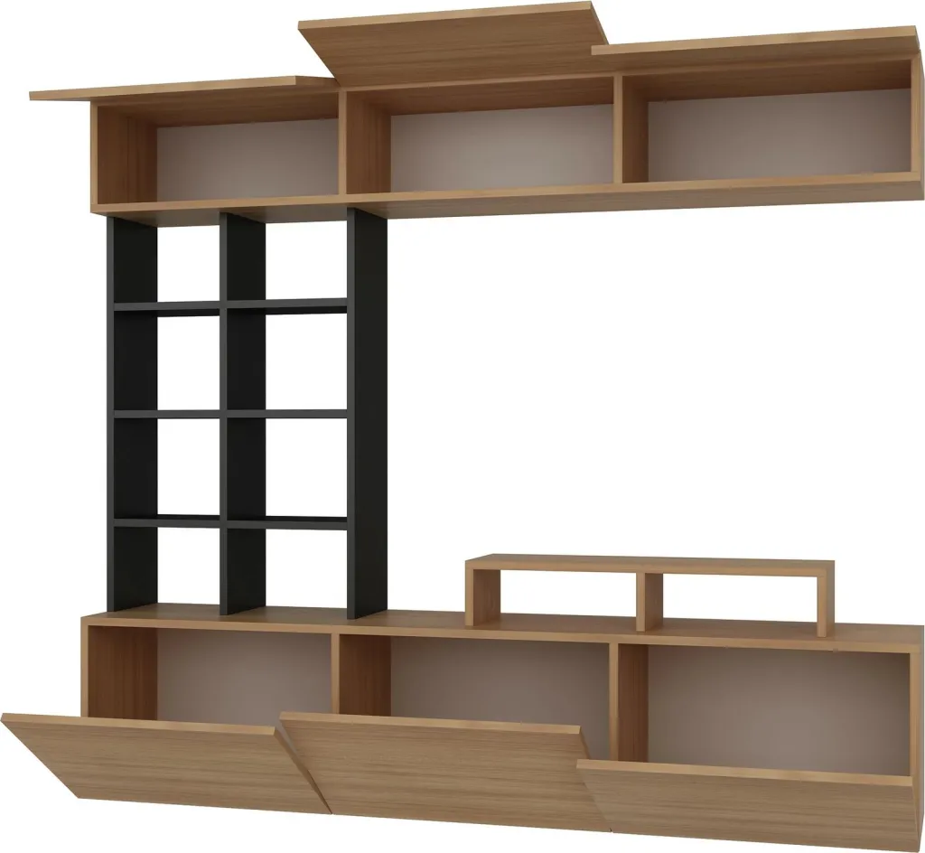 Komodë TV Hanah Home, Sasa, ngjyrë teak dhe e zezë - 5