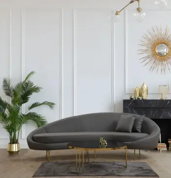 Divan treshe, ngjyrë gri e errët, Atelier del Sofa, Trendy