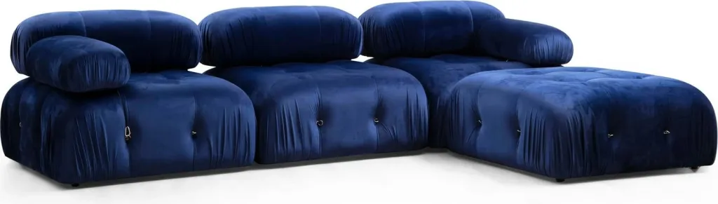 Karrige një vendëshe Bubble O1, kadife blu - 6