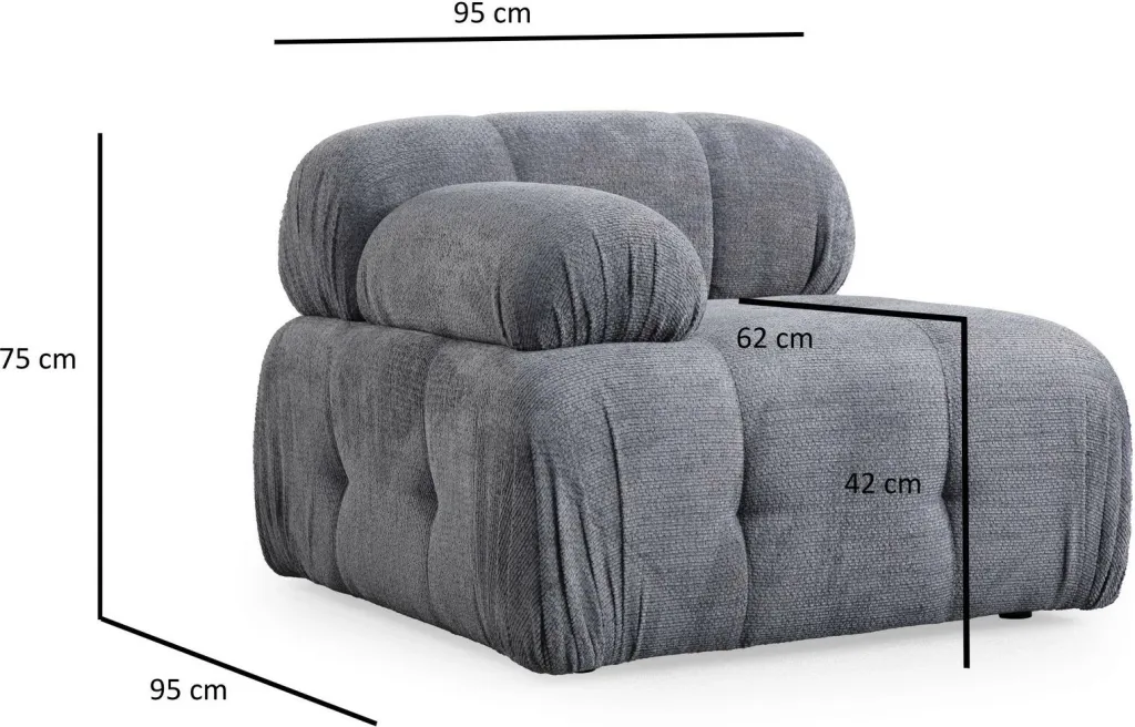 Këndare Atelier del Sofa Petite 2, ngjyrë gri - 6