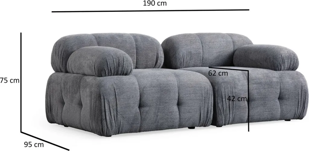 Këndare Atelier del Sofa Petite 2, ngjyrë gri - 8