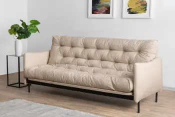 Divan-krevat treshe Atelier del Sofa, Cofi 3 vendësh, ngjyrë krem