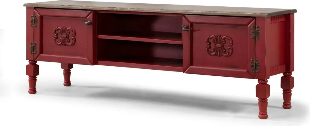 Komodinë me Sirtarë Ada Dresser, kuqe - 3