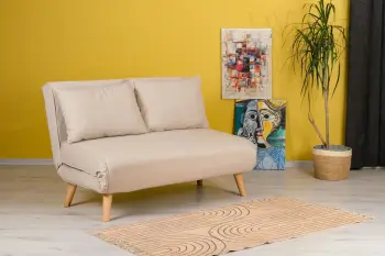 Divan-krevat dy ulëshe, ngjyrë krem, Folde 2-Seater