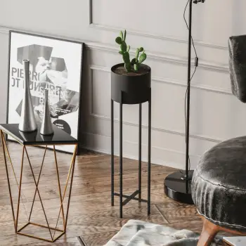 Vazo dekorative, metal i zi, Aberto Design, GED-025
