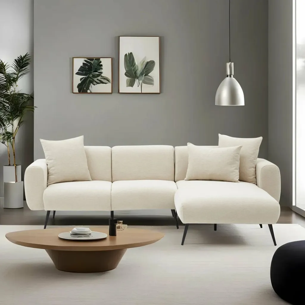 Këndare Atelier del Sofa, anë e djathtë, ngjyrë krem - 1