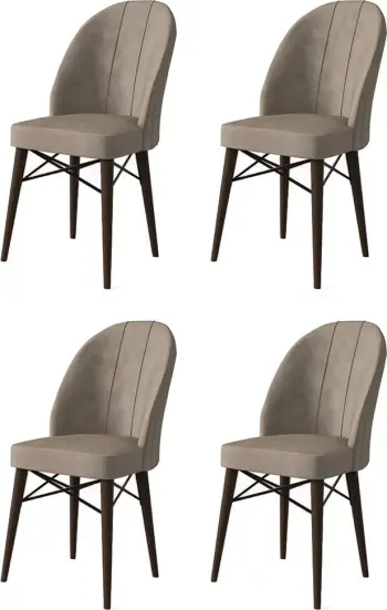 Set karrigesh (4 copë) Hanah Home, Ritim, kapuçino, kafe