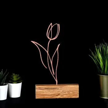 Objekt dekorativ Aberto Design, tulipan, bronz
