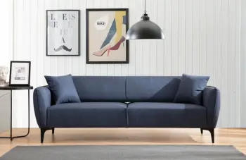 Divan treshe Atelier del Sofa, Belissimo, ngjyrë kaltër