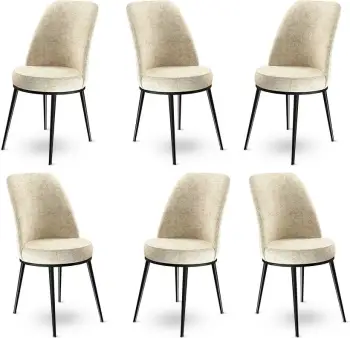 Set karrigesh (6 copë) Hanah Home, Dexa, krem, e zezë