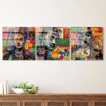 Pikturë dekorative prej xhami të temperuar (3 copë), Wallity, UV-856, 50x50cm