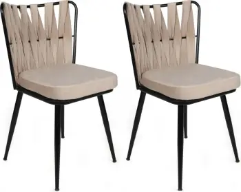 Set Karrigesh (2 Copë) Kuşaklı, krem, zezë