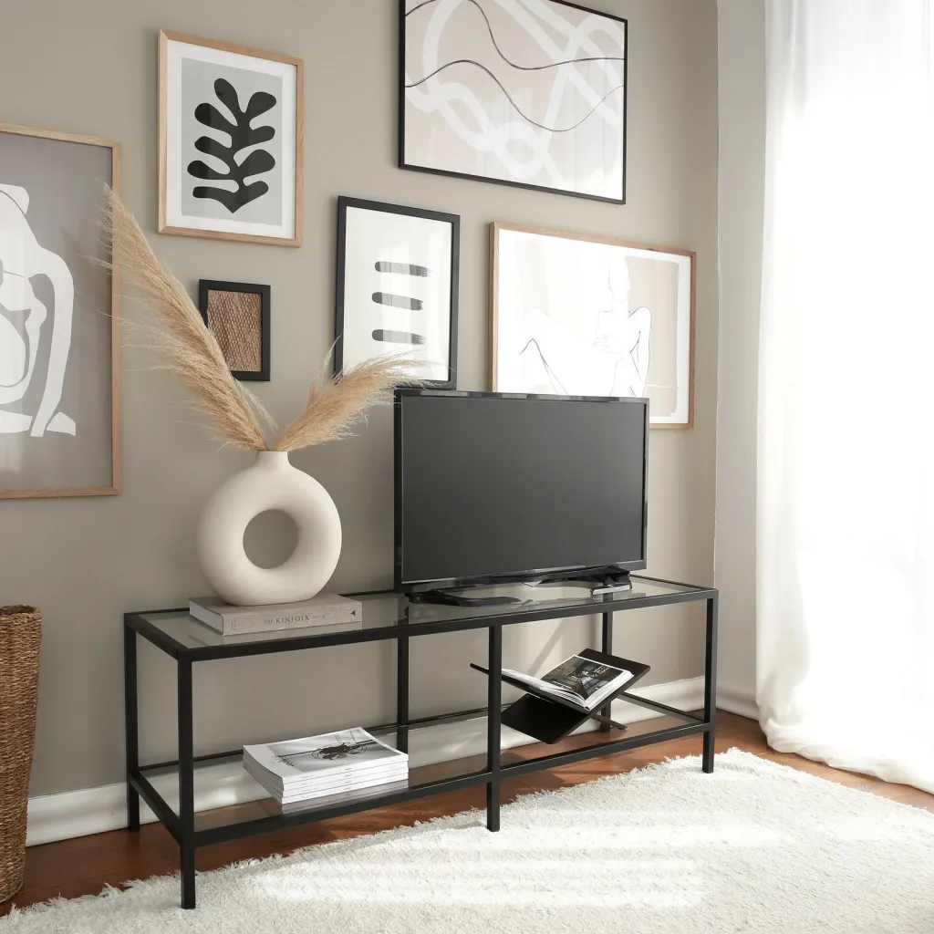 Komodinë për TV Basic TV500, zezë mat - 2