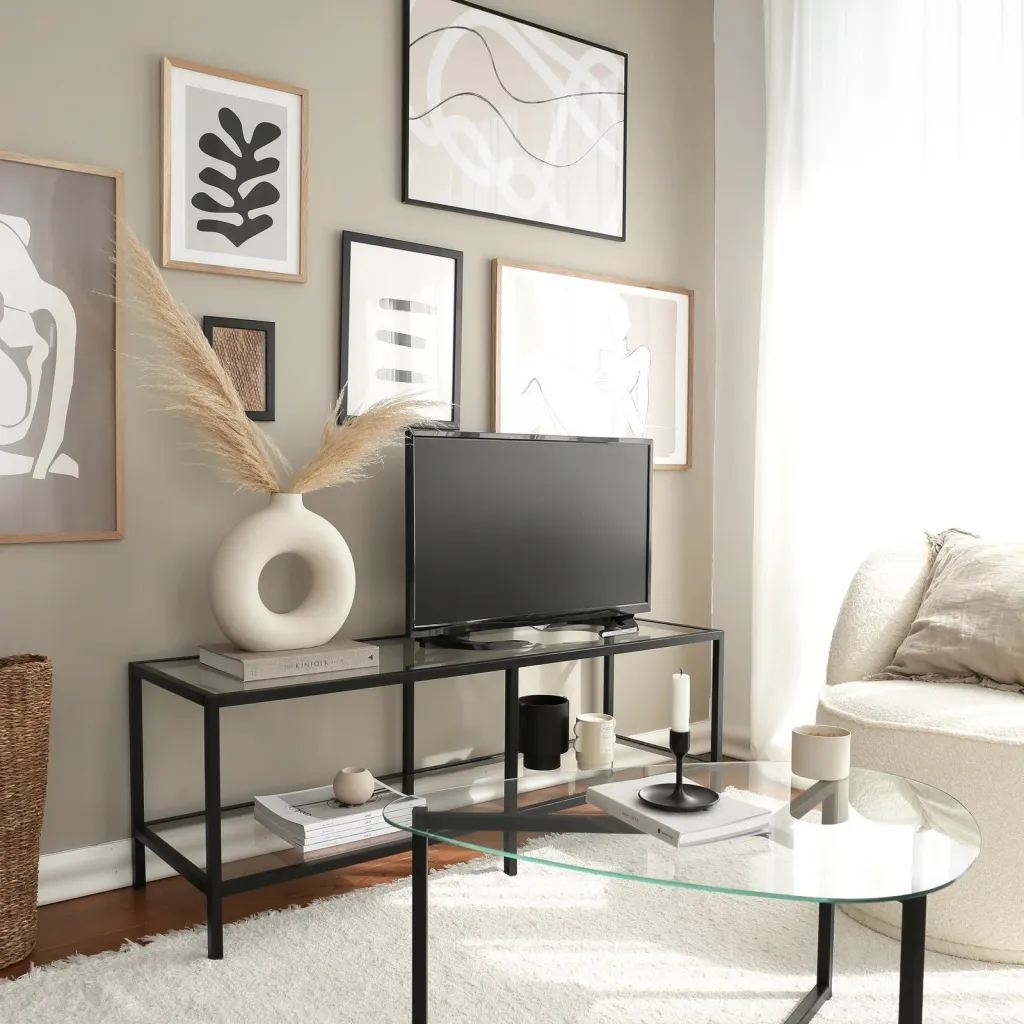 Komodinë për TV Basic TV500, zezë mat - 3