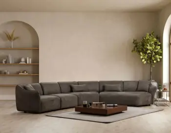 Kënd-sofë Atelier del Sofa, Mentıs Corner 1 (L1+O1+Cx+2Xr), ngjyrë kafe