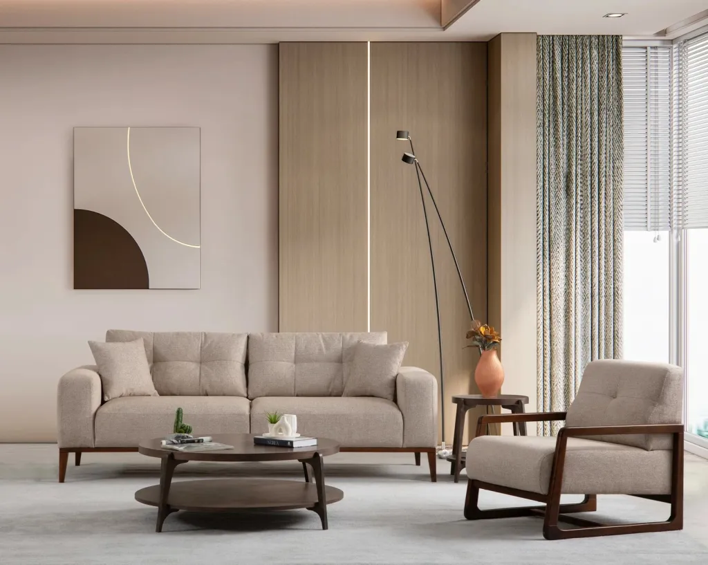 Krevat-sofa treshe, Atelier del Sofa Sinor, bezhë - 2