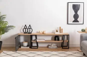 Komodinë për TV Lissa Dolapli Tv Stand, safir, zezë