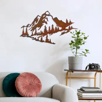 Aksesor dekorativ metalik për mur, Wallity, mal, shumëngjyrësh, 70x40cm