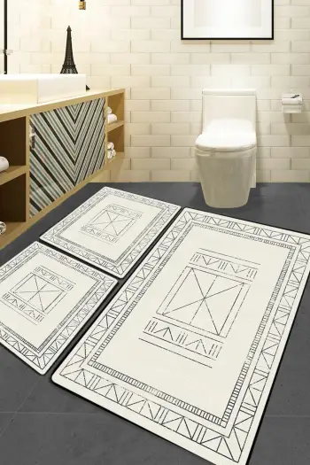 Set tapetash për banjo (3 copë), Mijölnir, Touch, ngjyrë ecru
