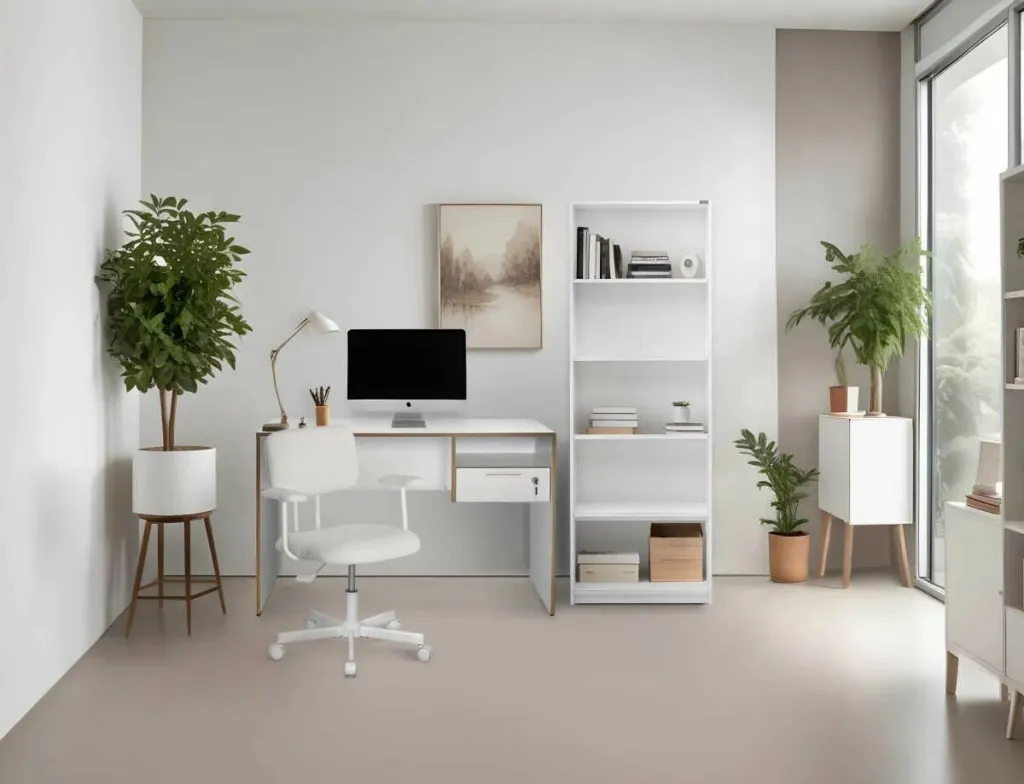 Tavolinë Studimi Cms, bardhë, lis - 2