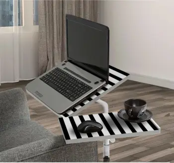 Tavolinë për Laptop me Lartësi të Rregullueshme Glen 768, bardhë, zezë