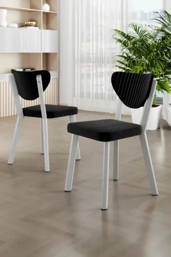 Set karrigash (6 copë) Hanah Home, Arfe, e zezë, e bardhë