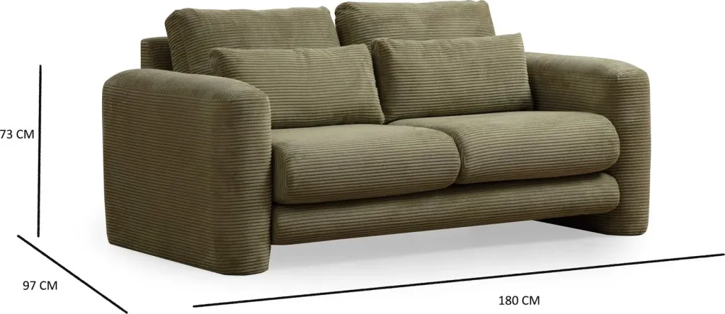 Divan dy ulës, ngjyrë e gjelbër, Atelier del Sofa, Lily - 6