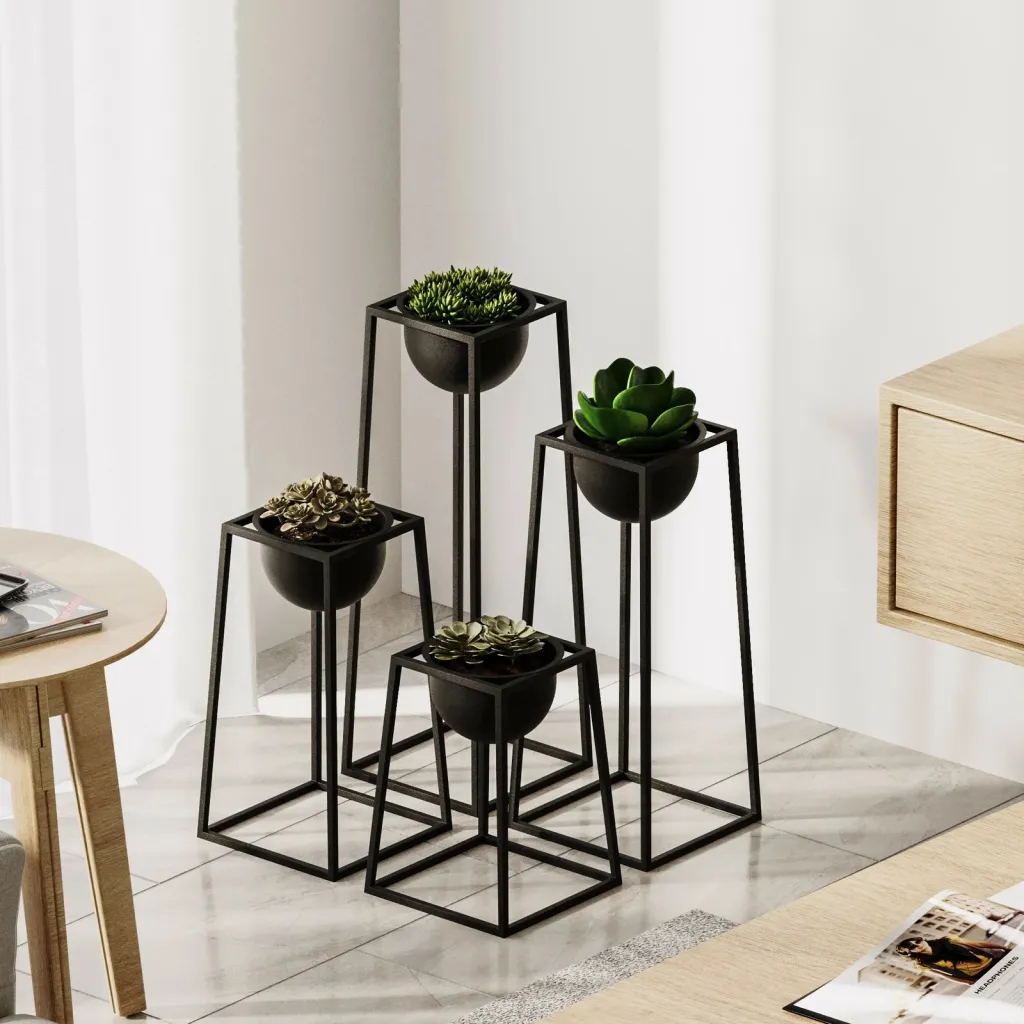 Vazo dekorative, metal i zi, Aberto Design, GED-018 - 2