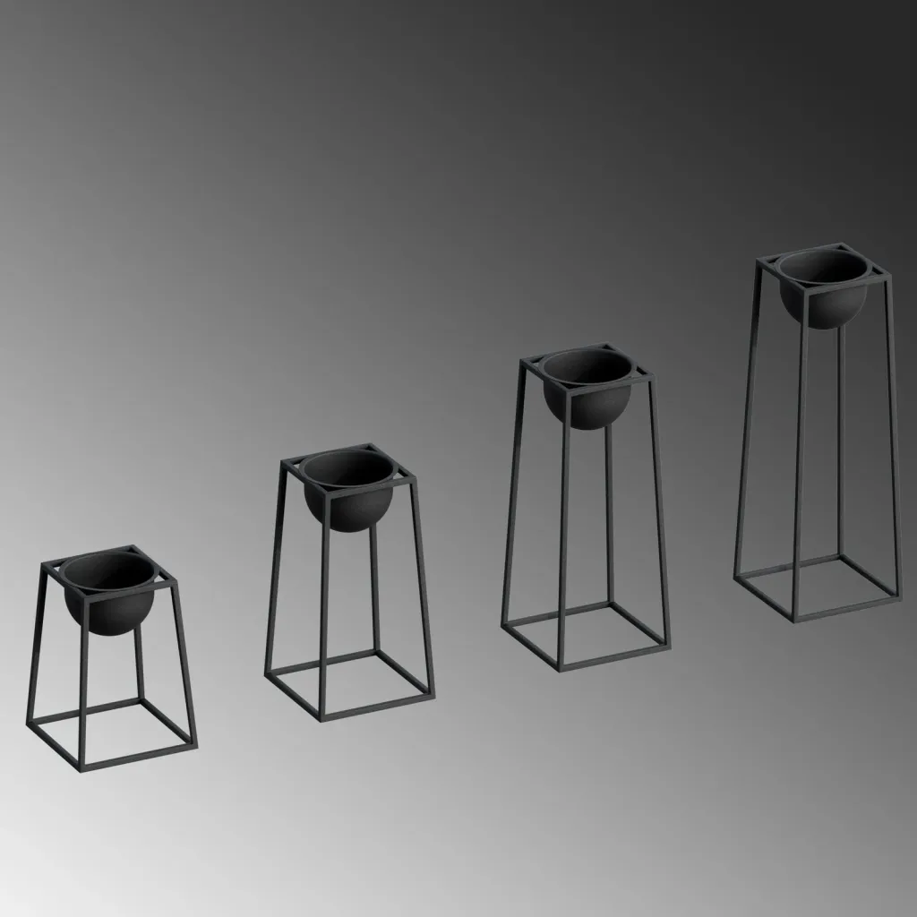 Vazo dekorative, metal i zi, Aberto Design, GED-018 - 5