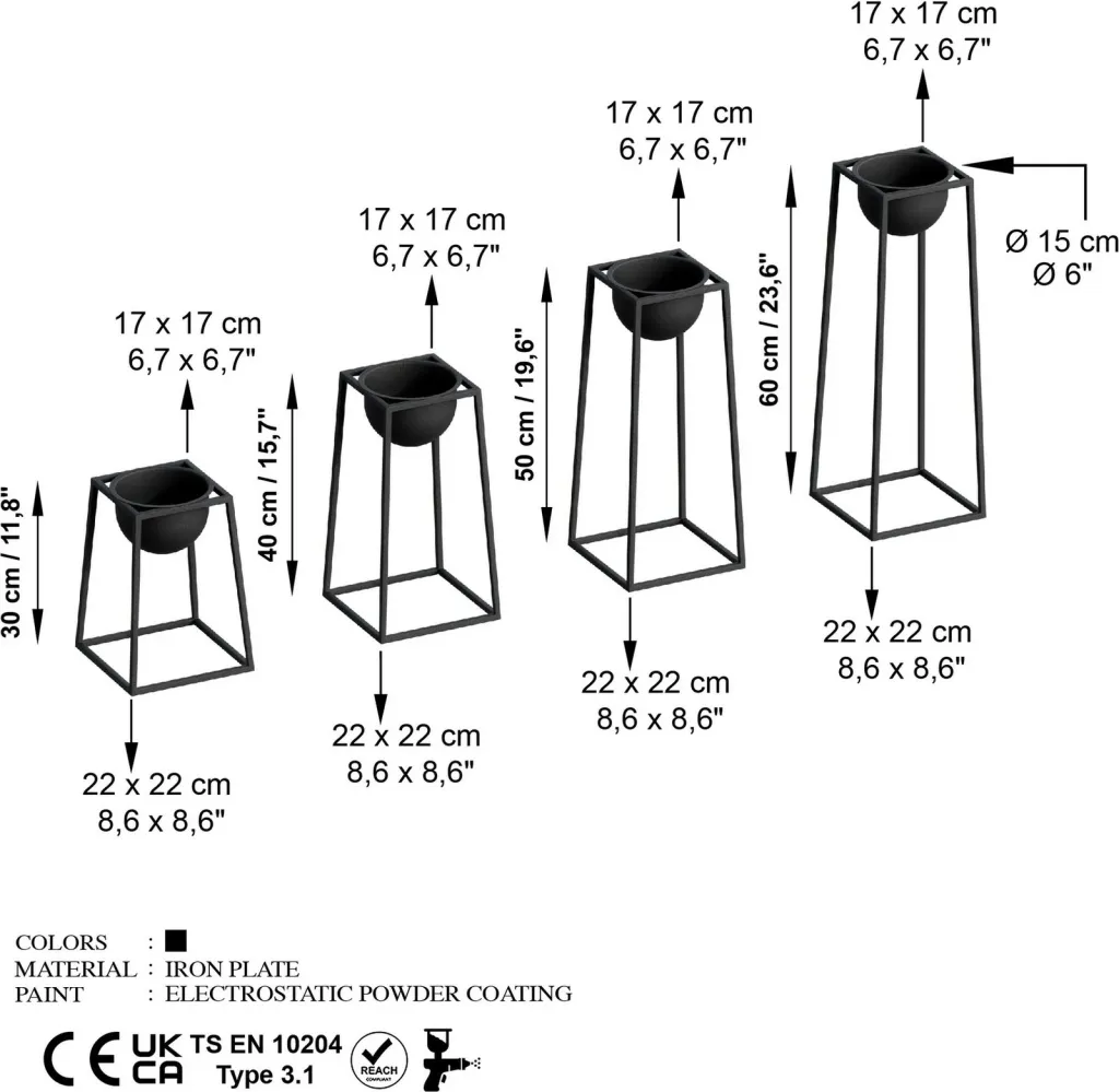 Vazo dekorative, metal i zi, Aberto Design, GED-018 - 6