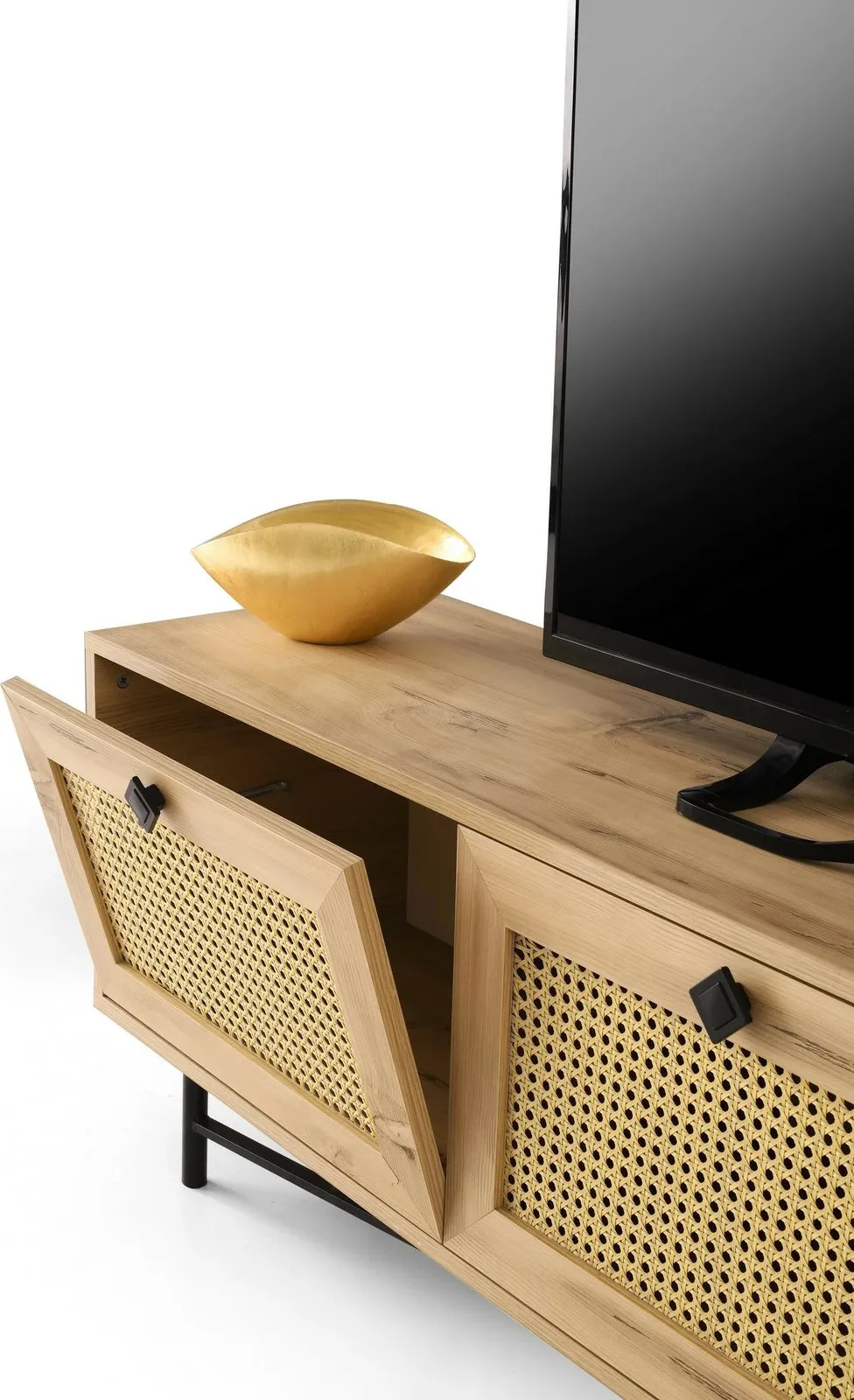 Komodë TV Hanah Home, Hapsiyas 180, ngjyrë lis dhe e zezë - 5