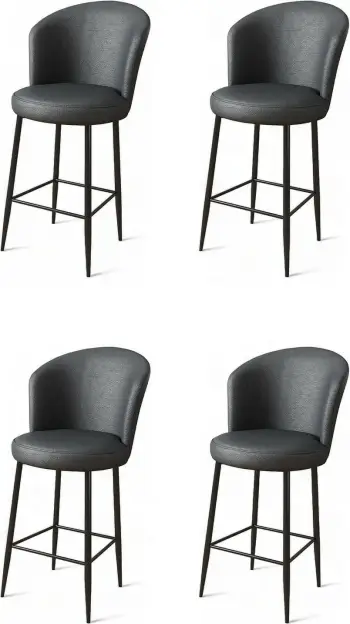 Set karrigesh për bar (4 copë), Hanah Home, Uras, gri, e zezë