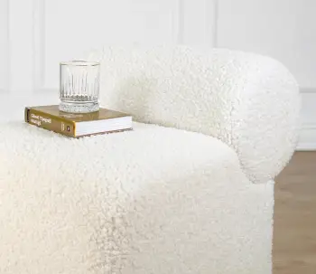 Puf Atelier del Sofa, monlik kürk, i bardhë