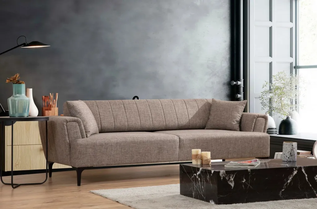 Divan treshe Lora, ngjyrë kafe e çelët, Atelier del Sofa - 1