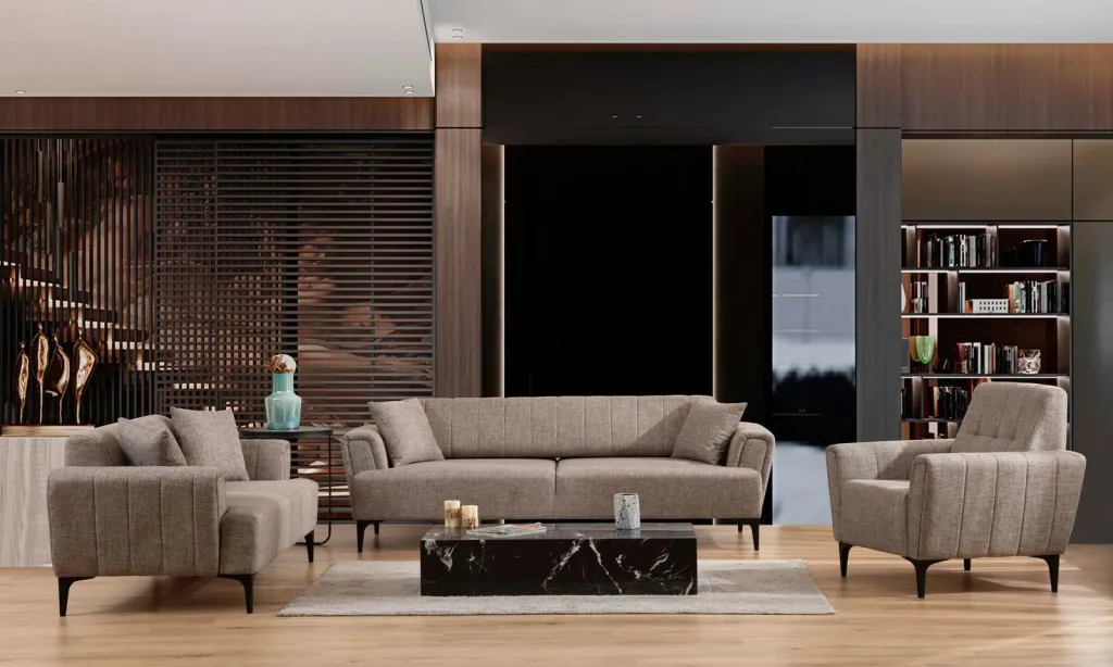 Divan treshe Lora, ngjyrë kafe e çelët, Atelier del Sofa - 3