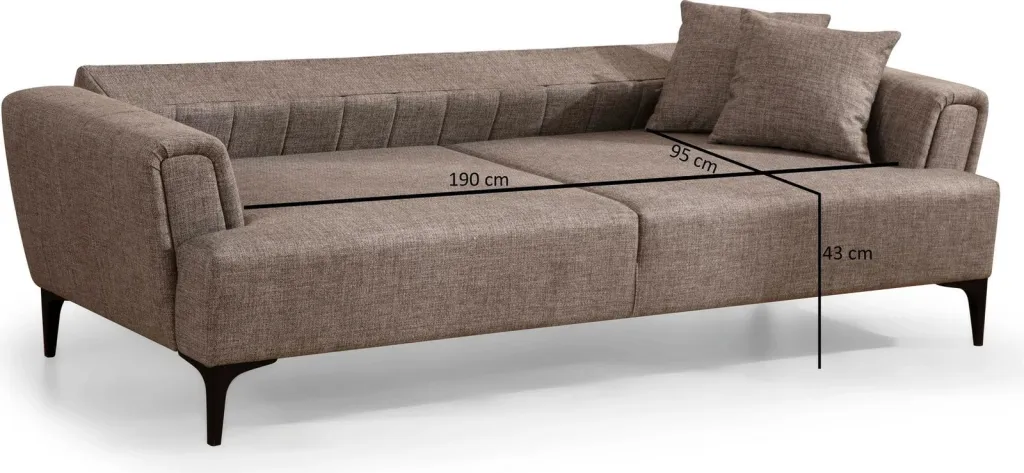 Divan treshe Lora, ngjyrë kafe e çelët, Atelier del Sofa - 9
