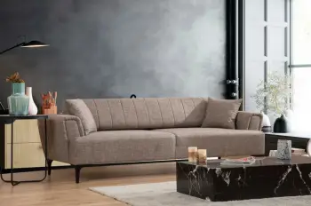 Divan treshe Lora, ngjyrë kafe e çelët, Atelier del Sofa