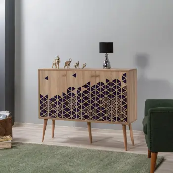 Konsol Hanah Home, Mega-123, ngjyrë lisi Sonoma